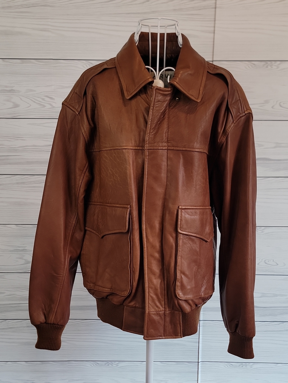 Orvis Flight Bomber Jacket - Cognac Leather Vintage Mens Size M